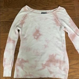 AE Pink Marble Sweater with braided accent